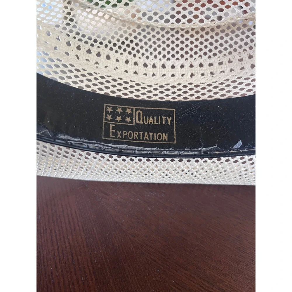 Woven Straw Cowboy Hat Size 55 6 7/8 Ventilated Western Sun Beach Hat Mexico